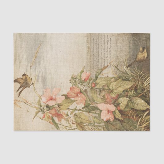 Vintage Floral Ephemera Tissuepapier (Voorkant)