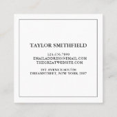 Vintage Floral Fine Line Carte de visite (Dos)