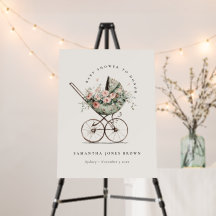 Vintage Floral Flush Baby shower de poussette Bien