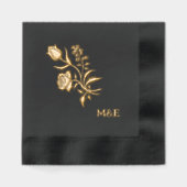 Vintage Floral - folk art black gold (Recto)