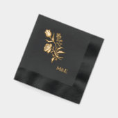 Vintage Floral - folk art black gold (Gauche)