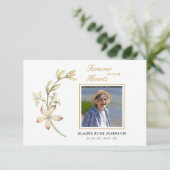 Vintage Floral Funeral Merci Photo (Debout devant)