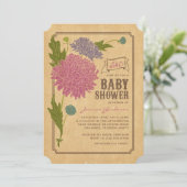 Vintage Floral Garden Baby shower Invitation (Debout devant)