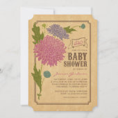 Vintage Floral Garden Baby shower Invitation (Devant)