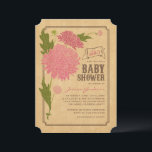 Vintage Floral Garden Baby shower Invitation<br><div class="desc">Belle rustique chic baby shower de fille design d'invitation inspirée par un paquet de graines de fleurs vintages, parfait pour un baby shower de printemps ou d'été. Le design d'invitation présente une illustration florale vintage en bordure de texte dans un mélange coordonné de polices avec une jolie bannière dessinée à...</div>