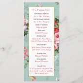 Vintage Floral Garden Programme de mariage botaniq (Dos)