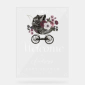 Vintage Floral gothique Poussette Baby shower Bien (Recto)