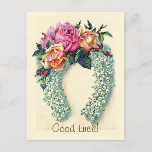 Vintage Floral Hoefijzer - Briefkaart
