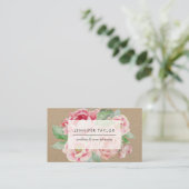Vintage Floral Kraft Visitekaartje (Staand voorkant)