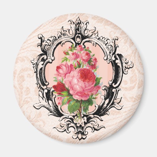Vintage Floral Magnet Magneet (Voorkant)