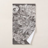 Vintage Floral Moderne Gris ivoire Botanique Rusti (Serviette à main)