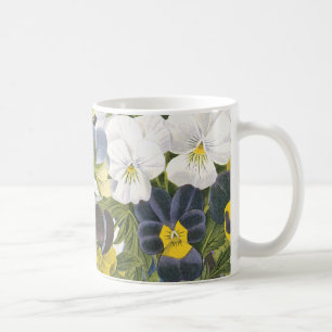 Vintage Floral Pansy Fleurs Motif Mug