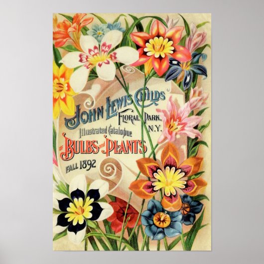 Vintage Floral Park Bulbs Plants Advertising Poster (Voorkant)