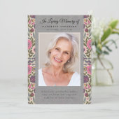 Vintage Floral Patal Photo Funeral Programme (Debout devant)