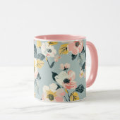 Vintage Floral Pattern Coffee Mug (Devant droit)