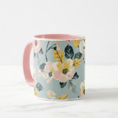 Vintage Floral Pattern Coffee Mug (Devant gauche)