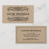 Vintage Floral Pattern Kraft Visitekaartje (Voorkant / Achterkant)