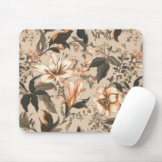 Vintage Floral Pattern Mousepad Muismat (Met muis)