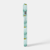 Vintage Floral Pattern Teal Blue & Olive Green (Côté gauche)