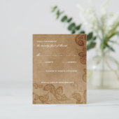 Vintage Floral Peacock Mariage rustique Carte RSVP (Debout devant)