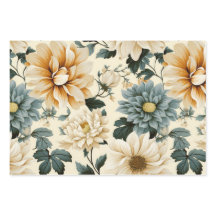 Vintage Floral Peony Daisy Botanical Spring Colors