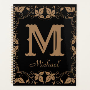 Vintage Floral Personnalisé Nom Monogramme