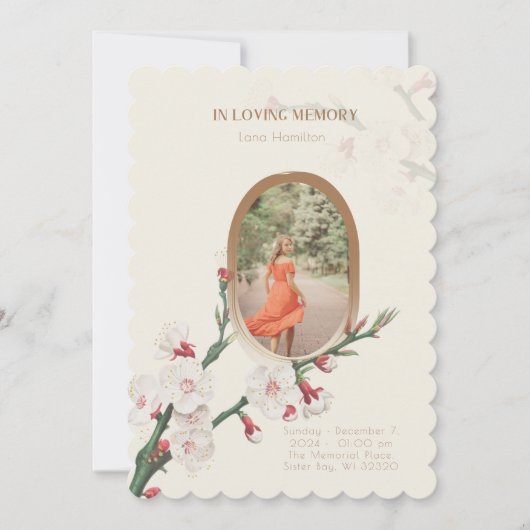 Vintage Floral Photo Funeral Programme (Devant)