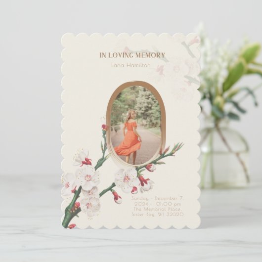 Vintage Floral Photo Funeral Programme (Debout devant)