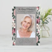 Vintage Floral Photo Memorial Service Programme (Debout devant)