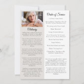 Vintage Floral Photo Memorial Service Programme (Dos)