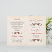 Vintage Floral Pine Noël Programme de mariage (Debout devant)