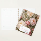 Vintage Floral Planner avec nom et année (Devant avec enveloppe)