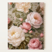 Vintage Floral Planner avec nom et année (Dos)