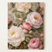 Vintage Floral Planner avec nom et monogramme (Dos)