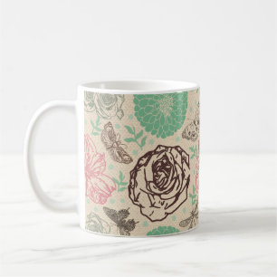 Vintage Floral Roos Garden Koffiemok