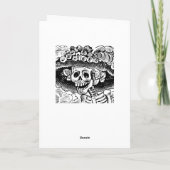 Vintage Floral Skull Halloween Kaart (Achterkant)