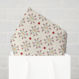 Vintage Floral Star Christmas Gift Wrap Tissuepapier