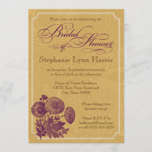 Vintage Floral (Tan & Plum) Kaart
