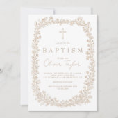 Vintage Floral Toile Baptism Kaart (Voorkant)