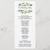 Vintage Floral verdure Jardin Programmes de mariag (Dos)