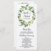 Vintage Floral verdure Jardin Programmes de mariag (Devant / Derrière)