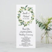 Vintage Floral verdure Jardin Programmes de mariag (Debout devant)