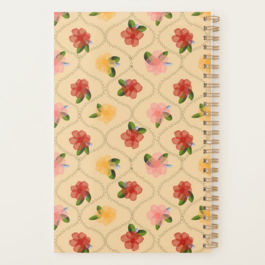 Vintage floral watercolour diamond Notebook (Dos)