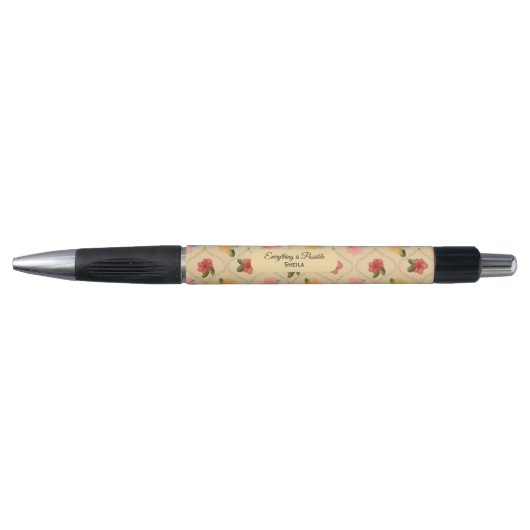 Vintage floral watercolour diamond pen (Voorkant)