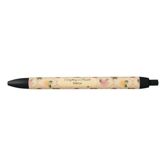 Vintage floral watercolour diamond pen (Voorkant)
