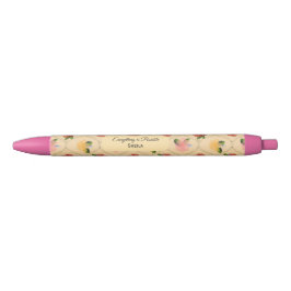 Vintage floral watercolour diamond pen