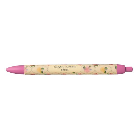 Vintage floral watercolour diamond pen (Voorkant)