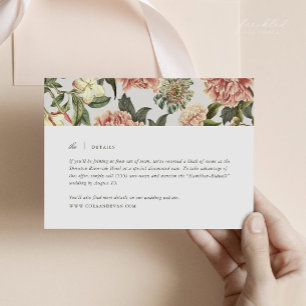 Vintage Floral Wedding Details Enclosure Kaart