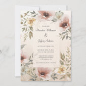 Vintage Floral Wedding Invitation (Devant)