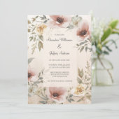Vintage Floral Wedding Invitation (Debout devant)